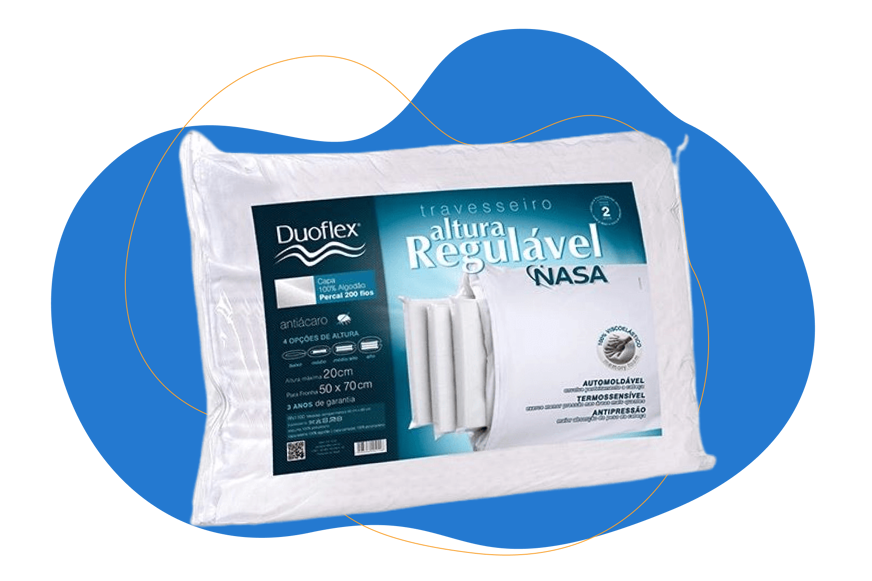 travesseiro NASA duoflex regulável